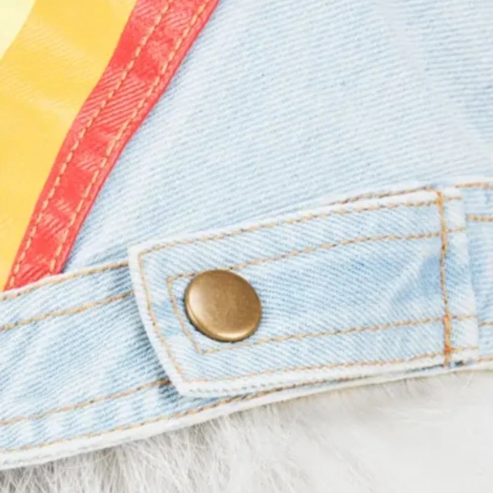 YOULY Rainbow Denim Dog Pride Jacket M